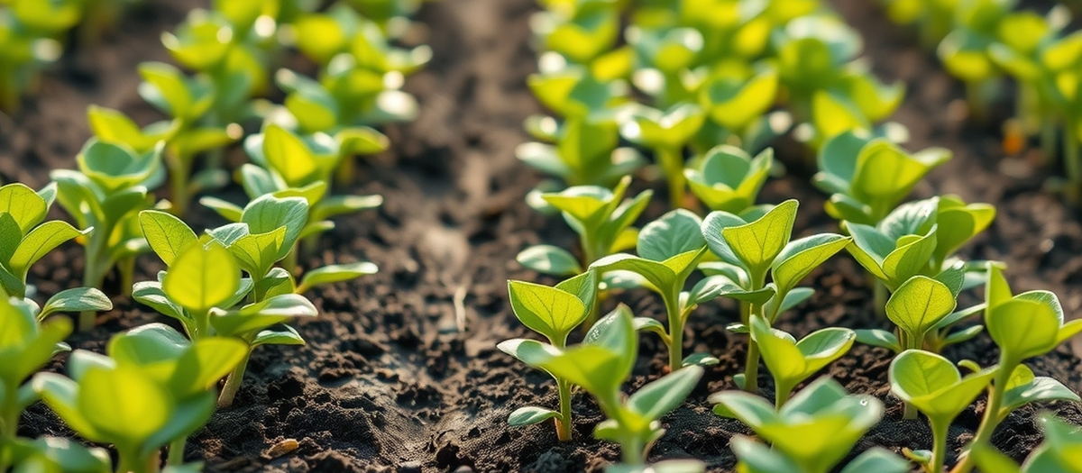 Tobacco seedlings in neat nursery rows, the start of the flue-cured Virginia crop