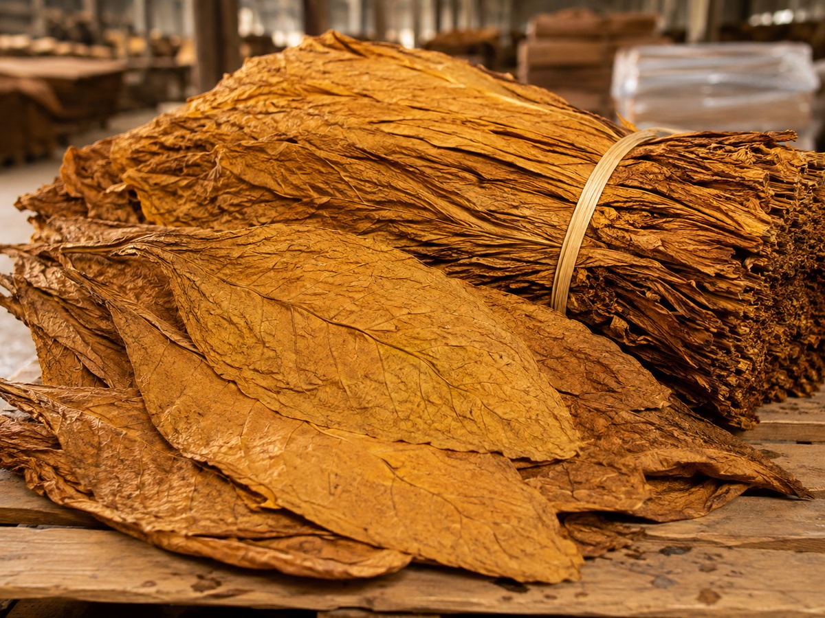 Unstemmed Pakistan-origin FCV Virginia tobacco leaves sorted by stalk position